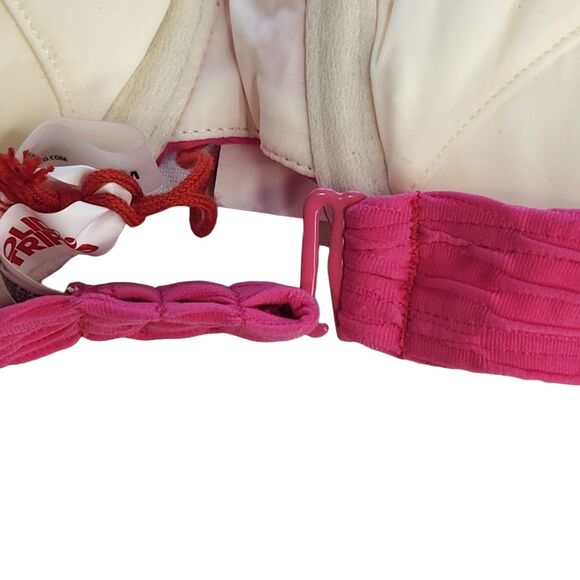 Hot Pink Bikini Swimsuit Top Size Medium Chain Rib Strawberry The Lilo - Picture 4 of 9